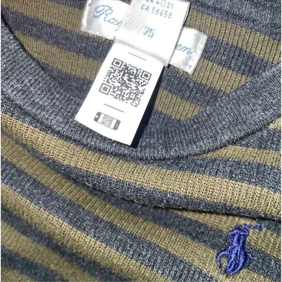 Ralph Lauren Waffle Knit Stripe Long Sleeve Tee - Picture 6 of 13